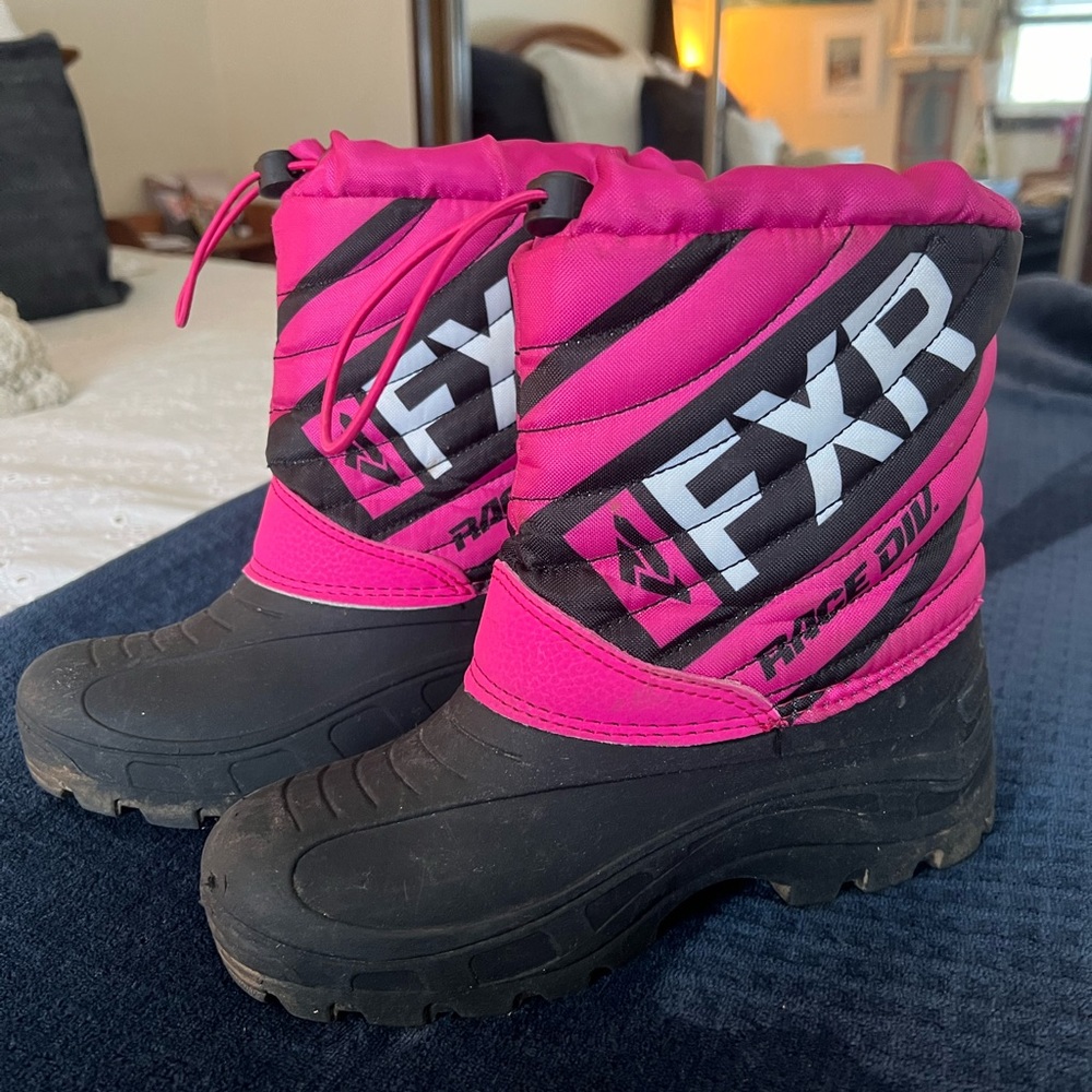Pink and Black Snow Boots
